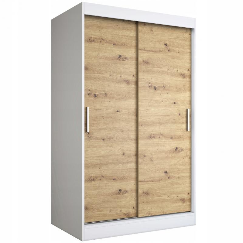 Szafa przesuwna 2 drzwi 120cm biała + artisan MKP