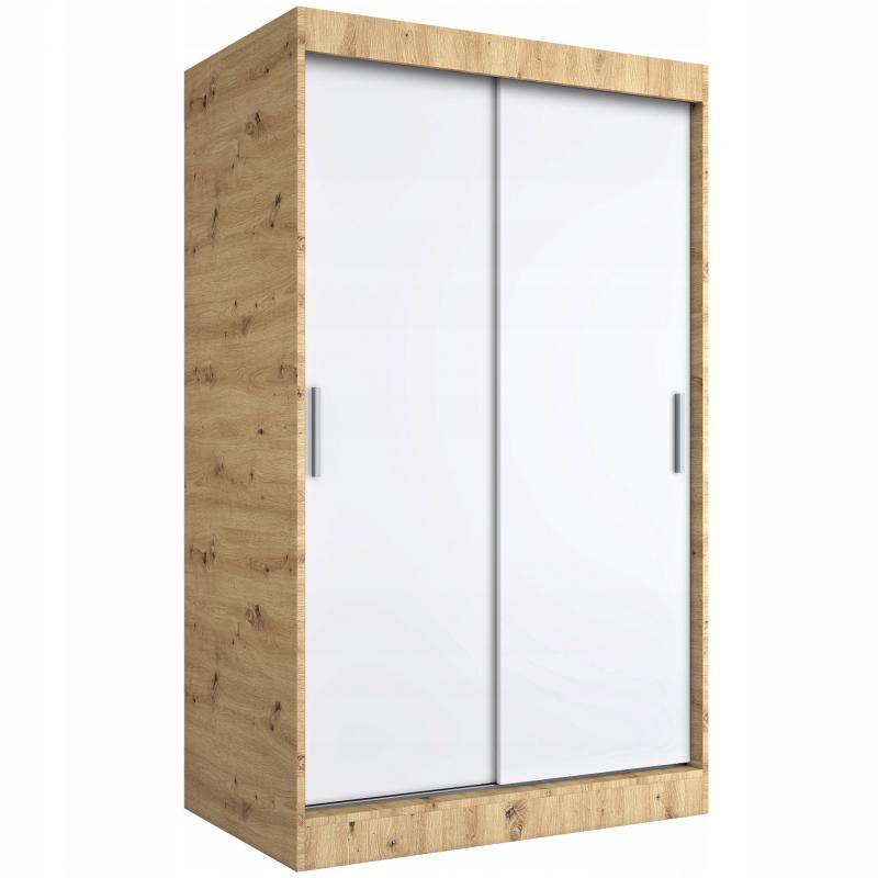 Szafa przesuwna 2 drzwi 120 cm artisan + biała MKP