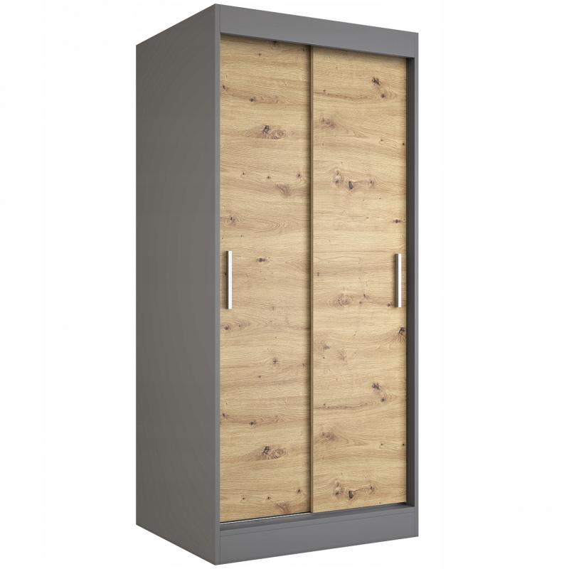 Szafa przesuwna 2 drzwi 90 antracyt + artisan MKP