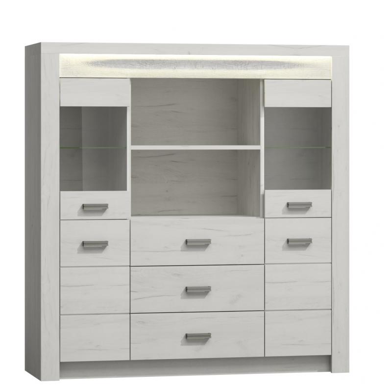 Witryna regał 137 szuflady craft biały IN-22