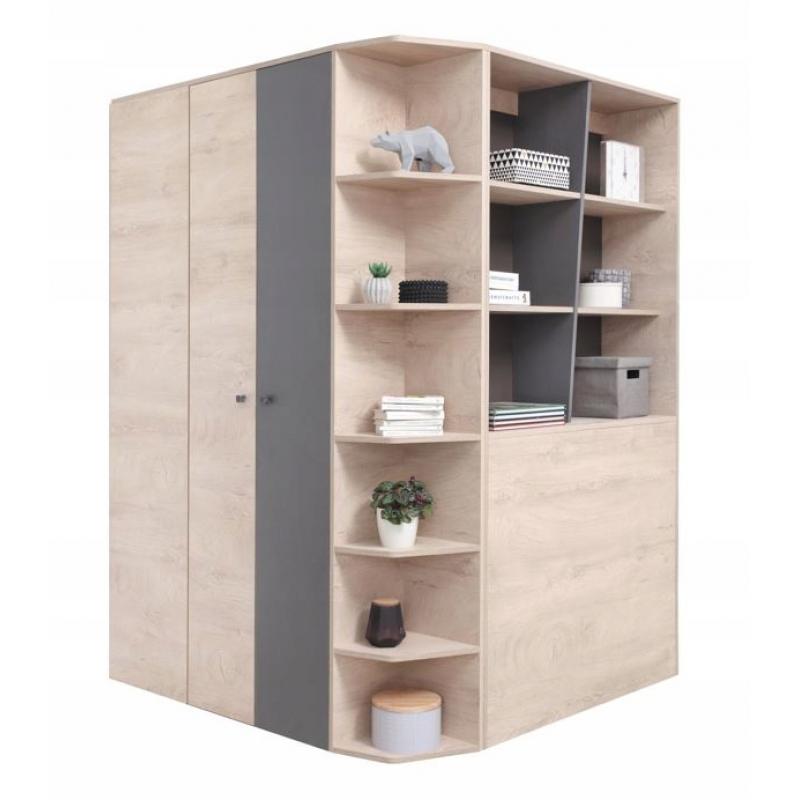 Garderoba szafa z wejściem dąb + antracyt DL1