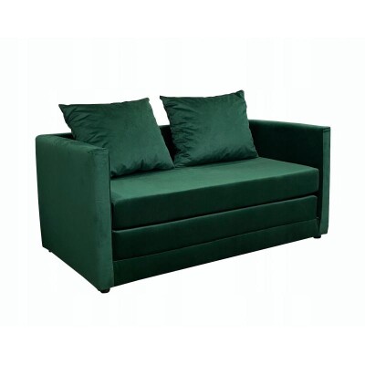 Tania rozkładana mała SOFA 128x67 butelkowa zieleń