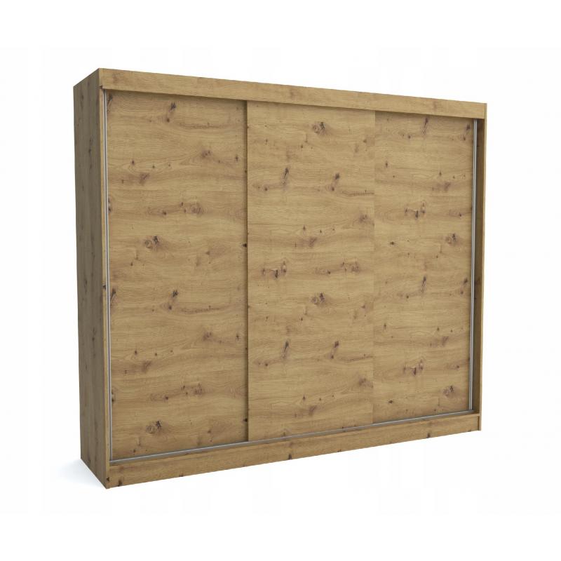 Szafa trzydrzwiowa przesuwna 250 cm dąb artisan ML