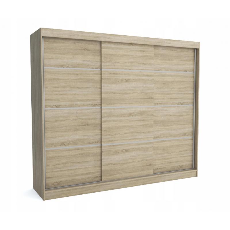 Szafa trzydrzwiowa przesuwna 250 cm dąb sonoma ML