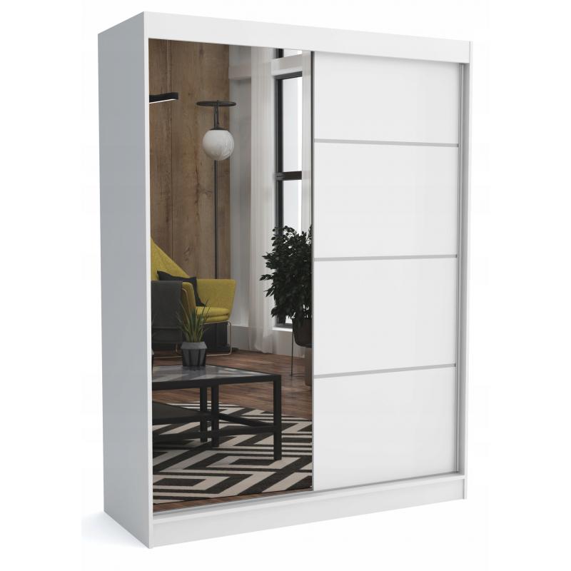 Szafa 160 cm biała mat + 1 lustro + listwy ML