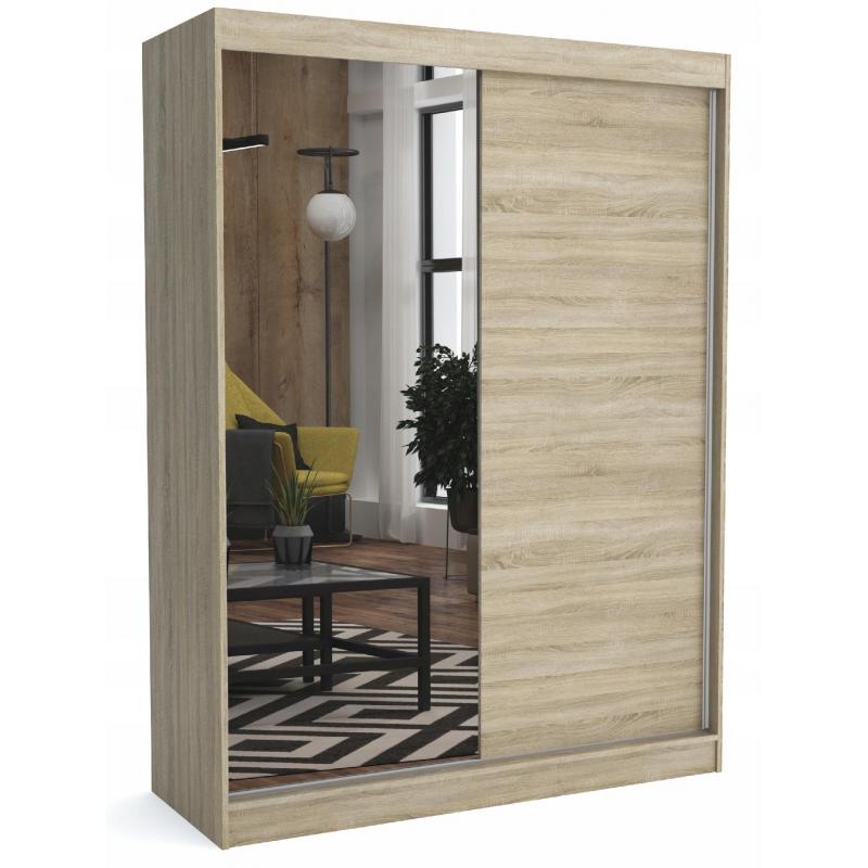 Szafa 160 cm dąb sonoma + 1 lustro przesuwna ML