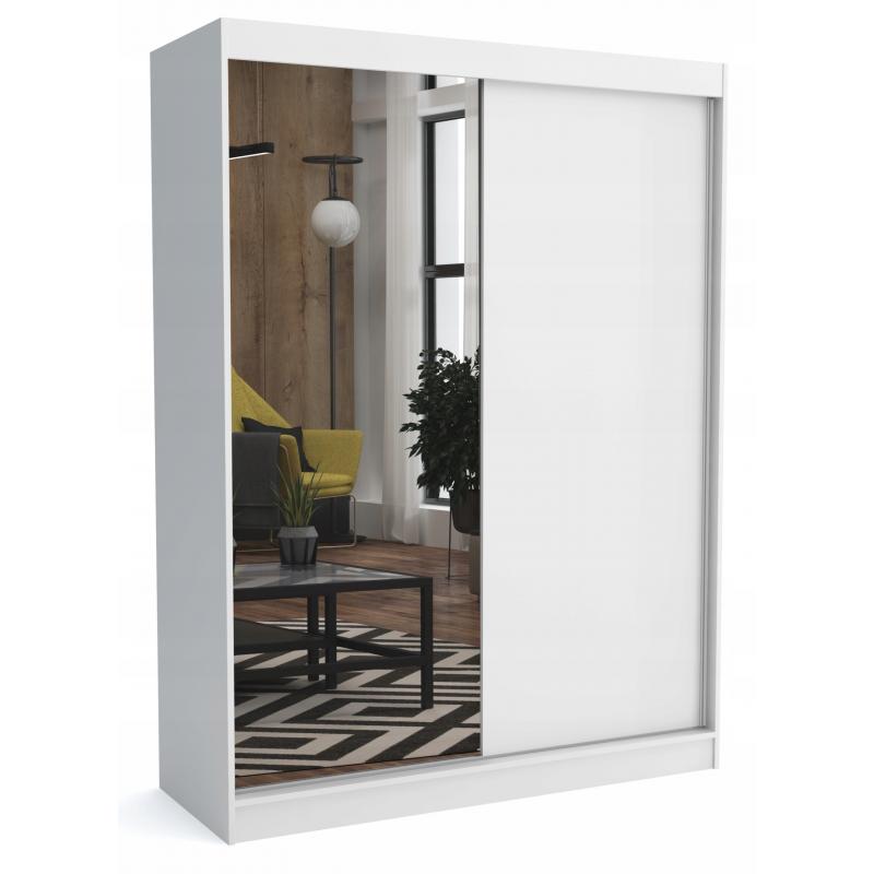 Szafa 160 cm biała mat + 1 lustro przesuwna ML