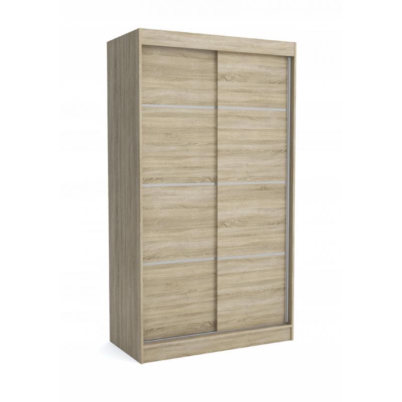 Szafa przesuwna 2 drzwi 100cm dąb sonoma+listwy ML
