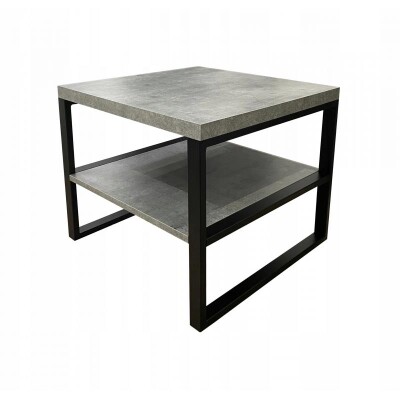 Ława stolik z półką loft 60 cm metalowe nogi beton