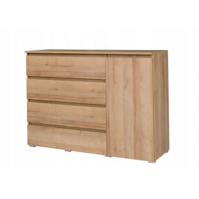 Komoda 138cm CS-5 4 szuflady + drzwi dąb riviera