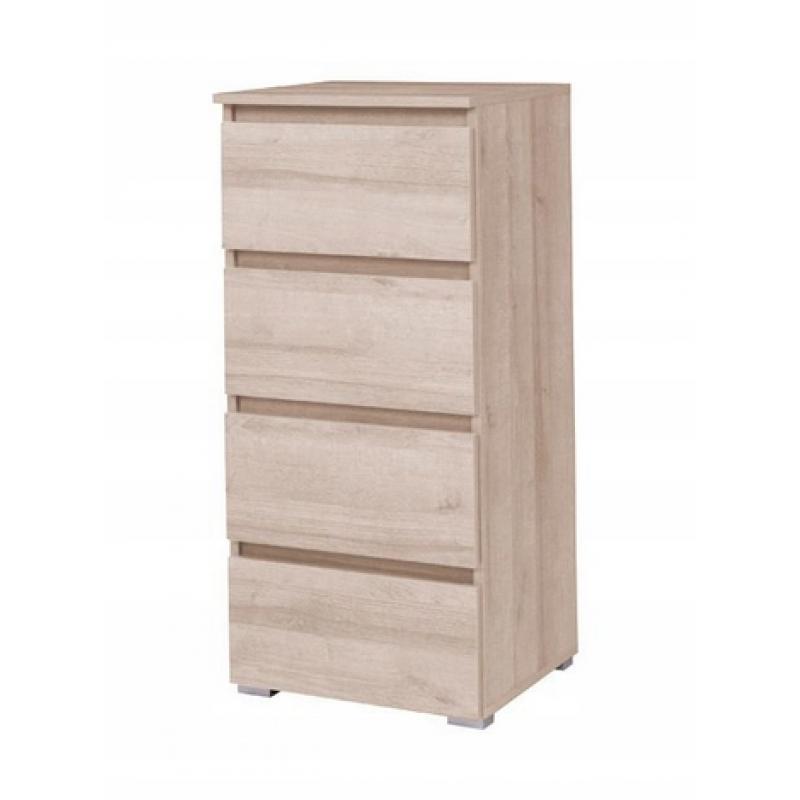 Wąska komoda 45 cm CS-7 4 szuflady dąb sonoma