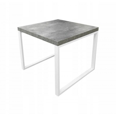 Ława stolik kawowy 60 loft biały beton metal nogi