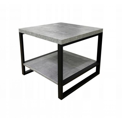 Ława stolik z półką loft 60x60 metalowe nogi beton