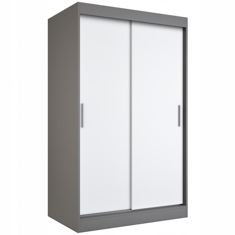 Szafa przesuwna 2 drzwi 120cm antracyt + biały MKP