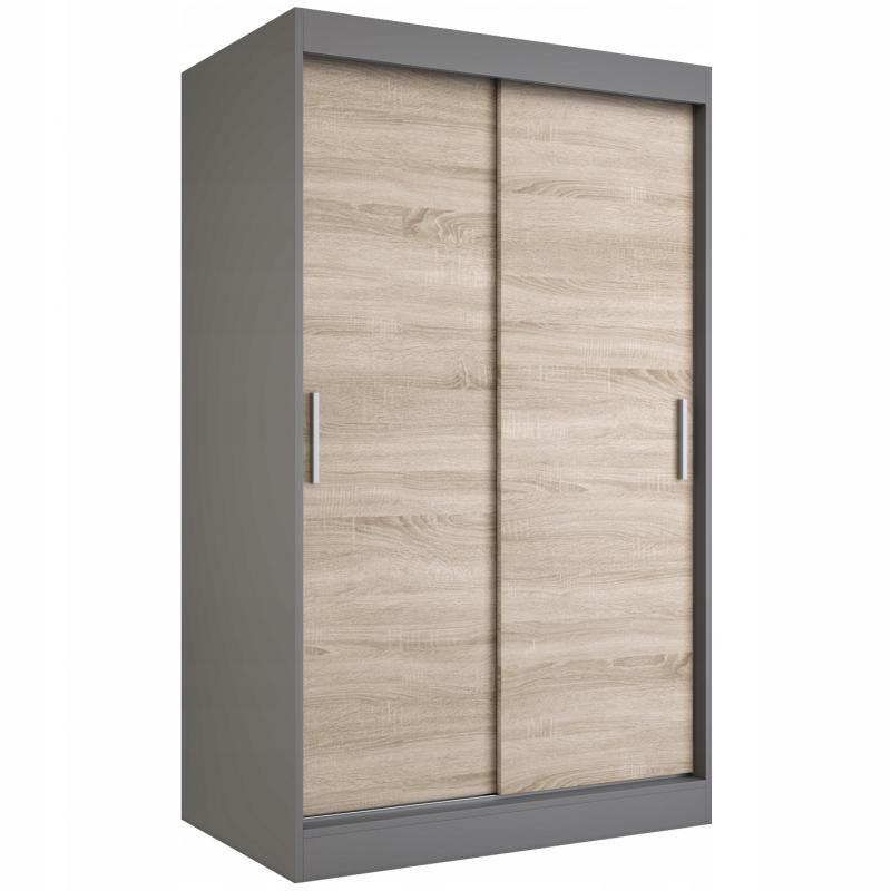 Szafa przesuwna 2 drzwi 120cm antracyt +sonoma MKP