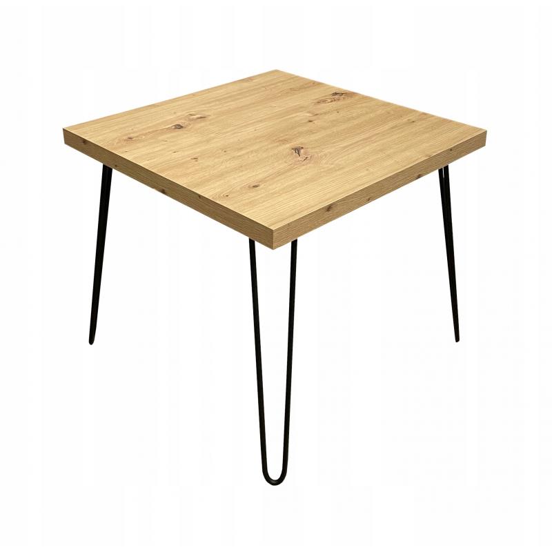 Mały stolik kawowy 60 cm loft dąb artisan hairpin