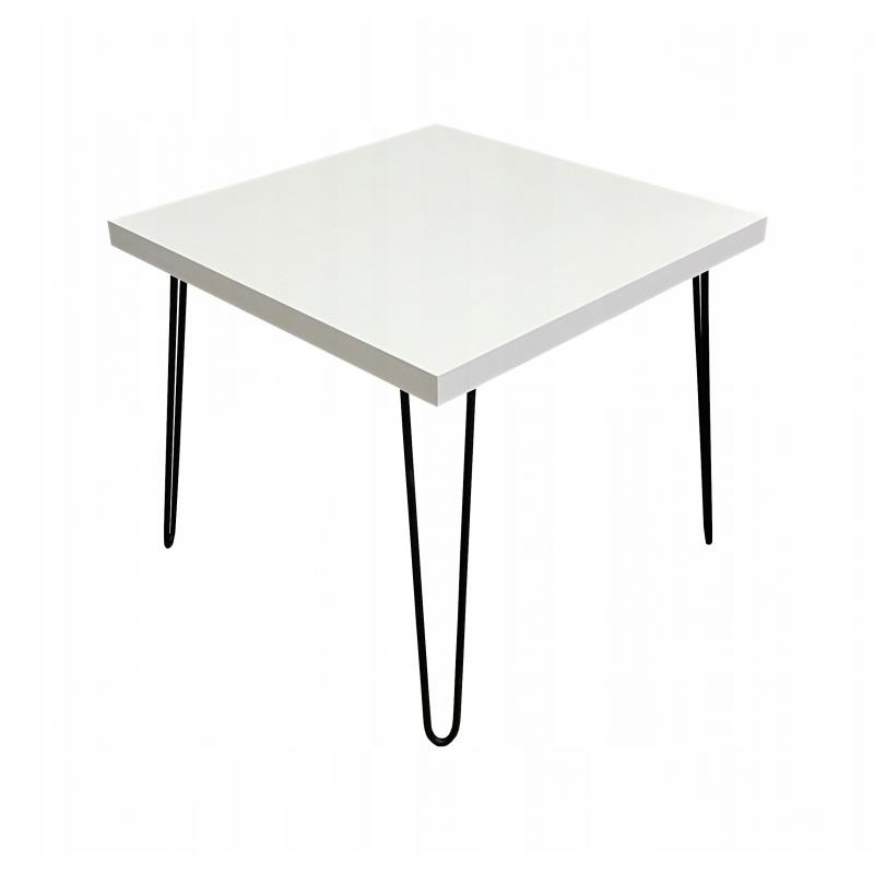 Ława stolik kawowy biały kwadratowy 60x60 hairpin