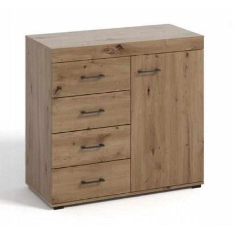 Komoda 100 cm dąb artisan 4 szuflady + drzwi D-2