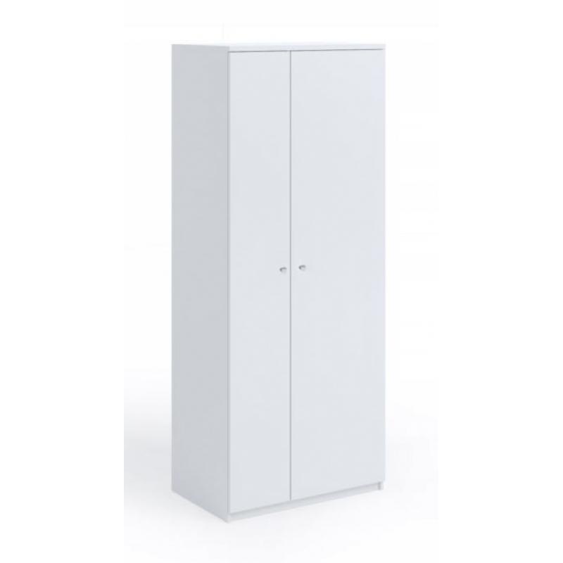 Szafa dwudrzwiowa 80cm półki + drążek biała mat L8