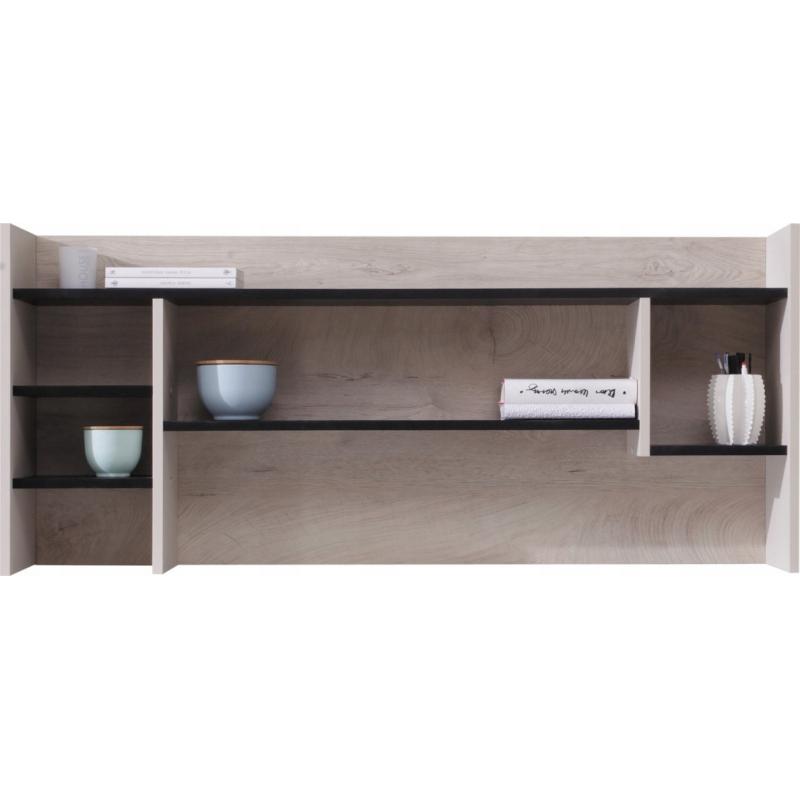 Półka 125 cm Czarny / Dąb / Beż młodzieżowa PL11