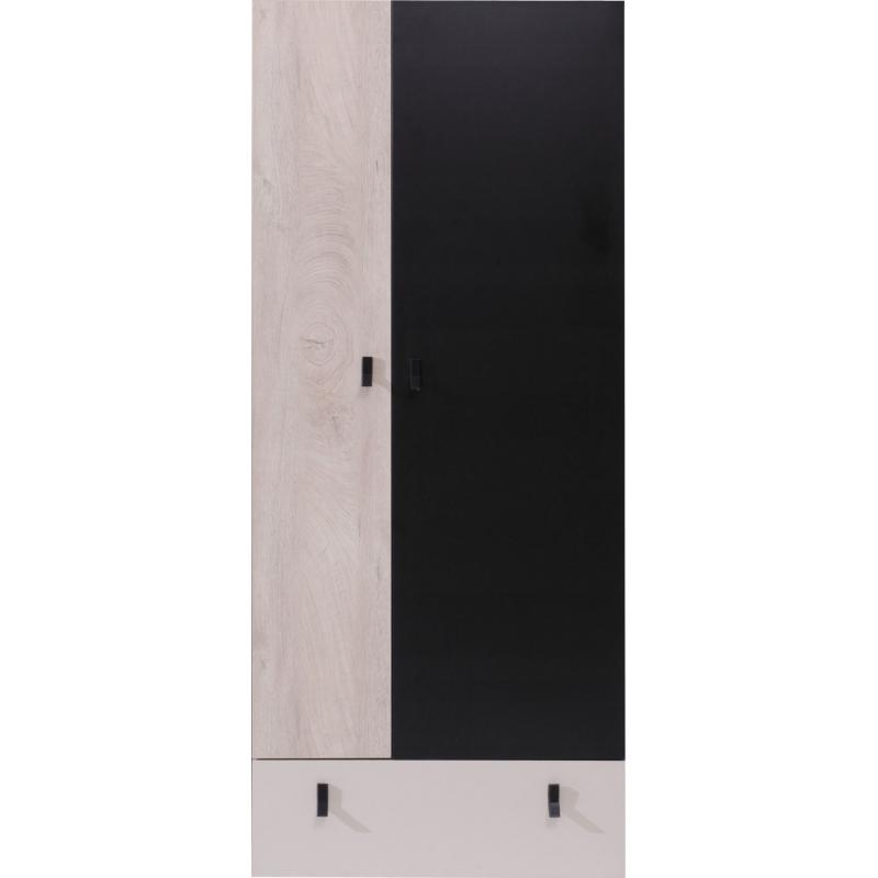 Szafa czarna / dąb / beż 80 cm młodzieżowa PL3