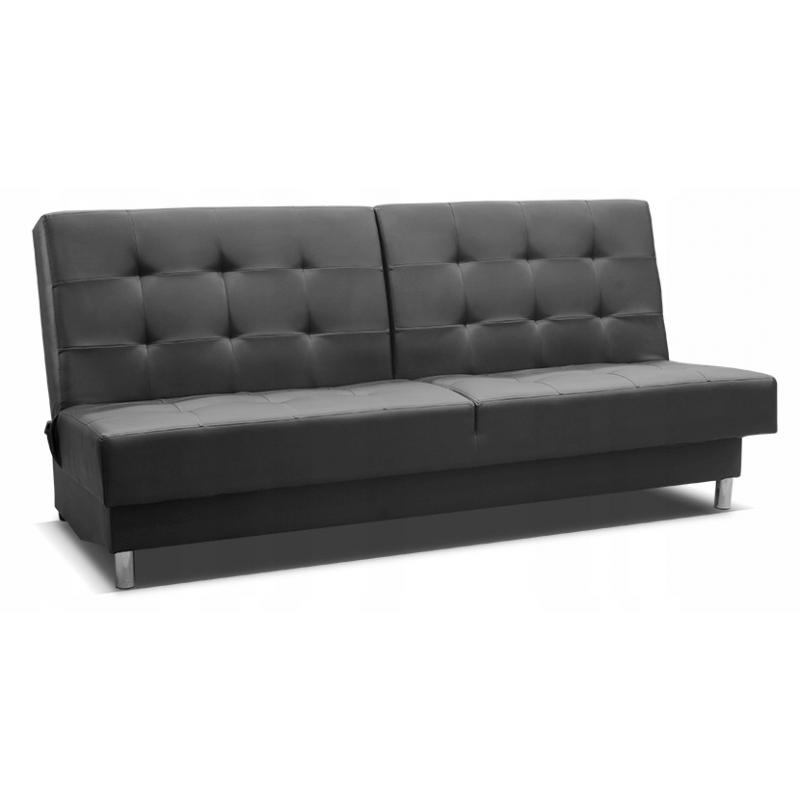 Kanapa sofa wersalka 199 cm czarna eko skóra MM bb