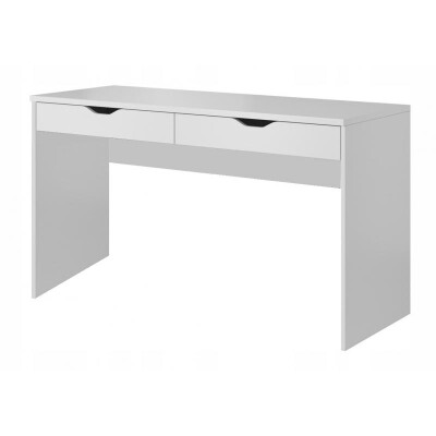Białe nowoczesne biurko 138 cm - 2 szuflady