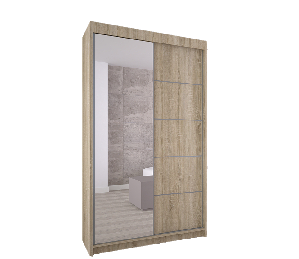 Szafa 120 biała czarna sonoma wenge + lustro M120