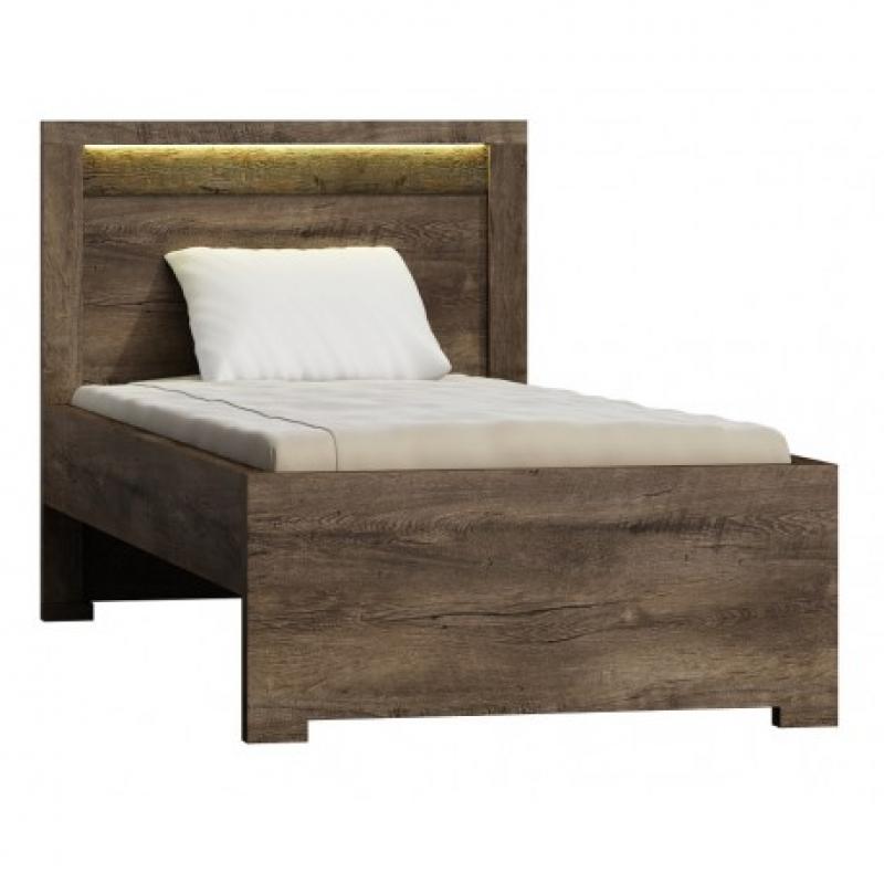 Łóżko pojedyncze jesion ciemny pod m. 90x200 IN-20