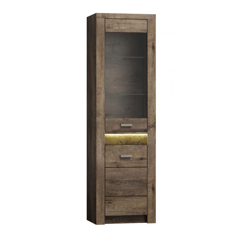 Witryna szklana 56 cm jesion ciemny stylowa IN-4