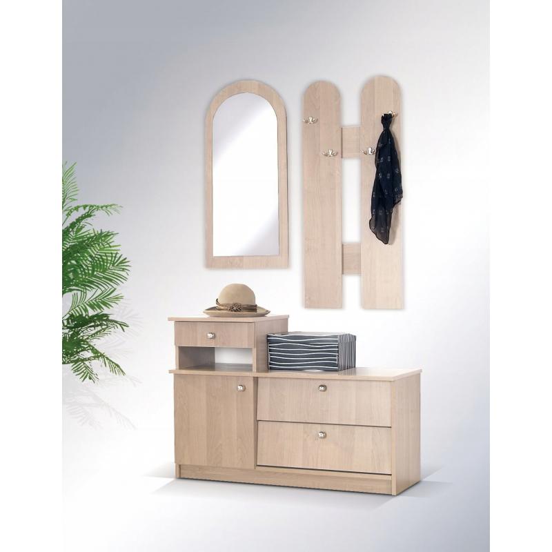 Garderoba dąb sonoma szafka wieszak lustro 01