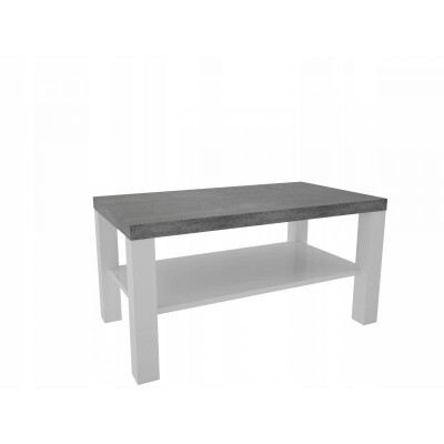 Ława z półką stolik kawowy 100 x 55 biały + beton