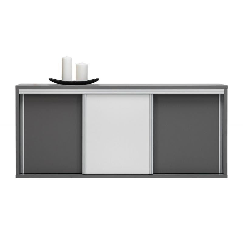 Regał niski z drzwiami komoda 160cm szara biała Z3