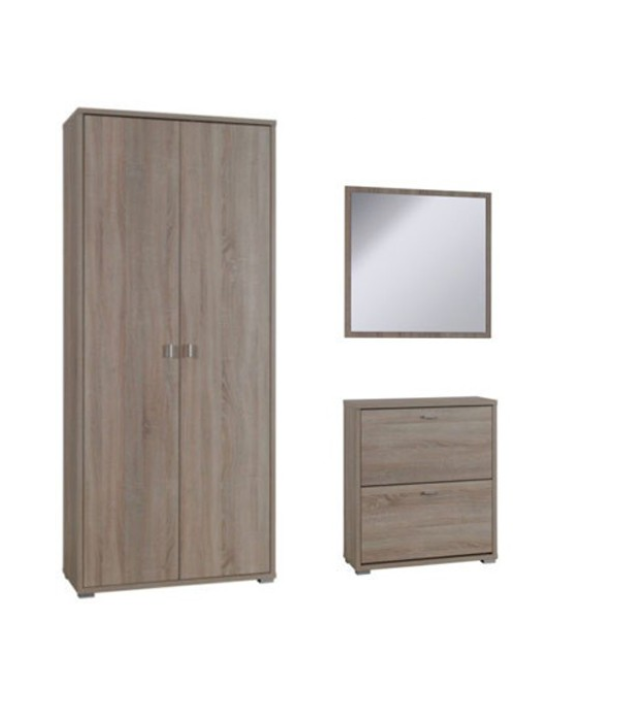 Garderoba szafa szafka lustro biała dąb sonoma GA3