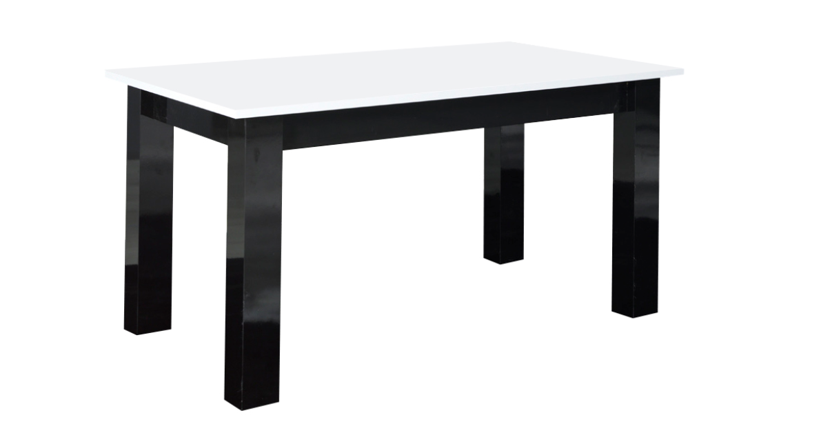 Ława biały czarny połysk stolik 102 x 62 cm Ł24