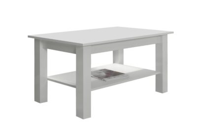 Ława biała z półką stolik kawowy 102 x 62 cm Ł21