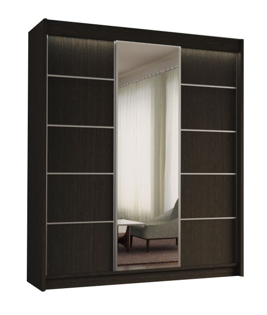 Szafa przesuwna trzydrzwiowa 180cm wenge M180