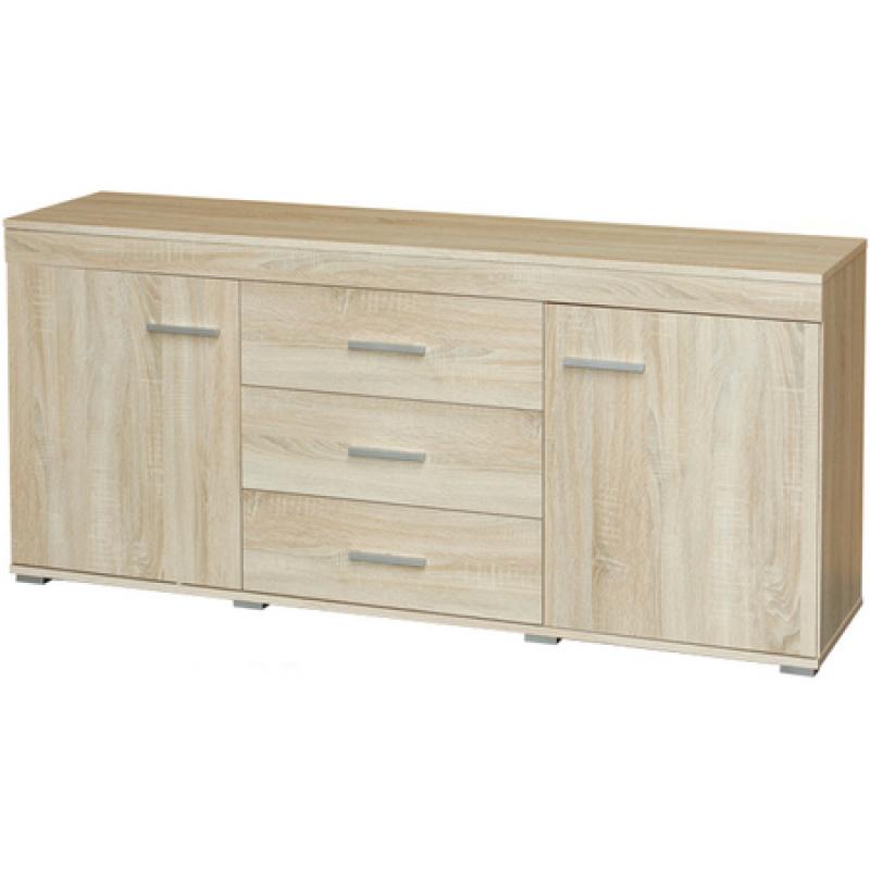 Komoda 160 cm szeroka szuflady dąb sonoma M-22