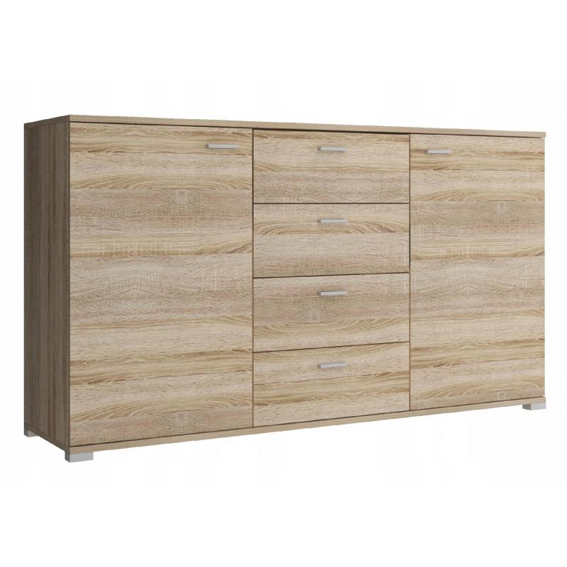 Duża pojemna komoda 150 cm dąb sonoma 4 szuflady