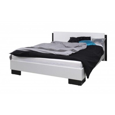 Łóżko 160x200 cm biała czarna fiolet sypialnia LU