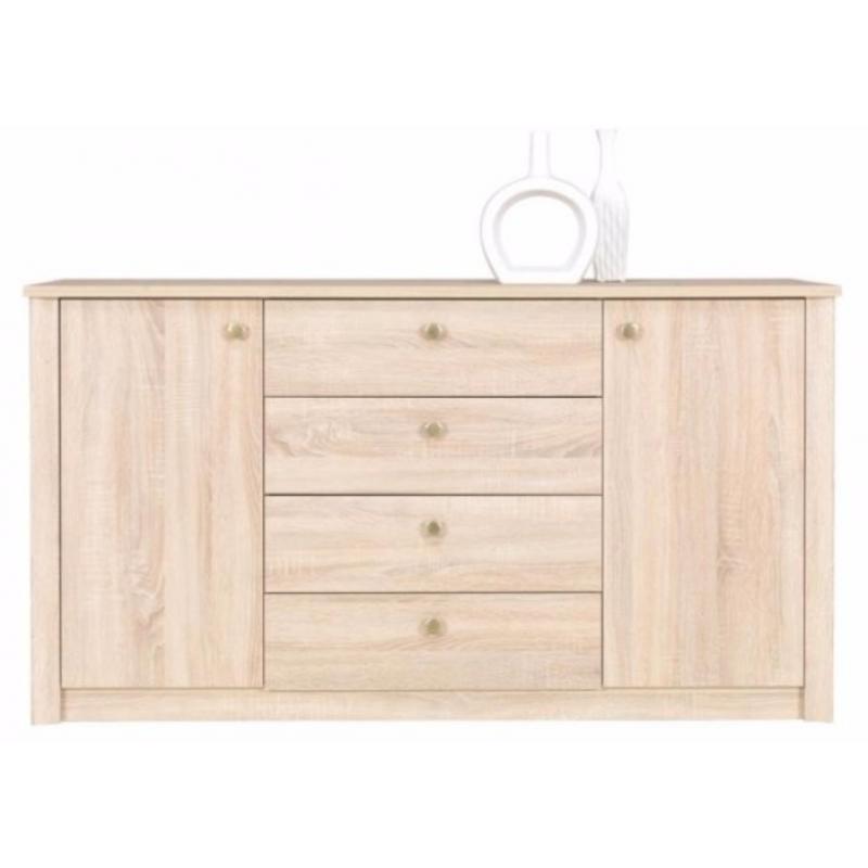 Komoda duża 160 cm dąb sonoma /czekolada system F6