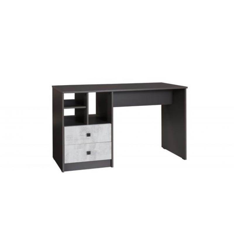 Szare biurko 2 szuflady 130 cm młodzieżowe T18