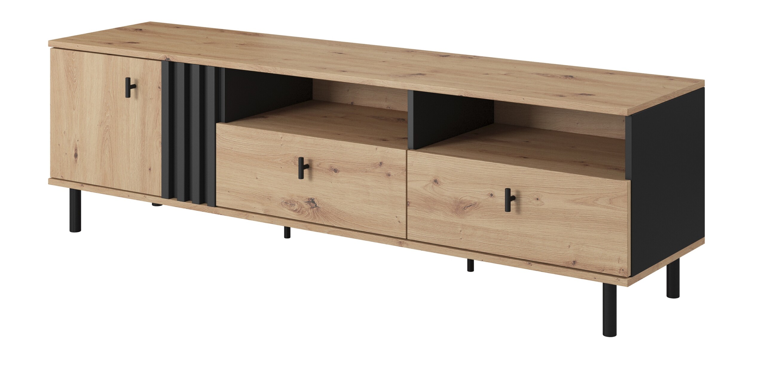 Stolik RTV 165 artisan +czarny antracyt lamele MADS