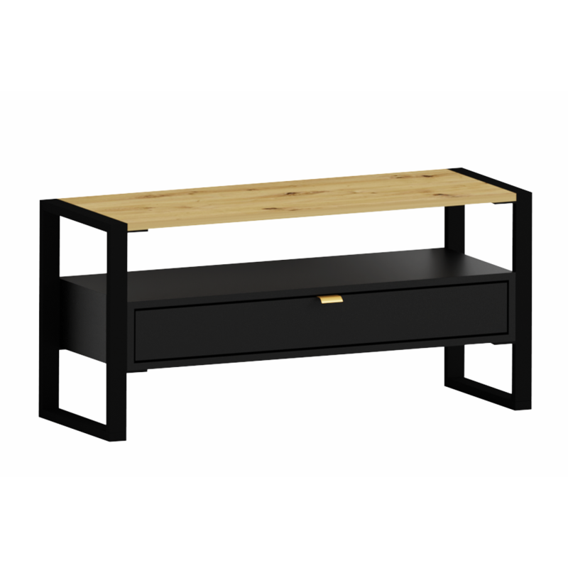 Szafka RTV 100 cm artisan + czarna szuflada loft
