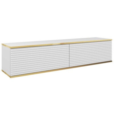 Stolik RTV 135 pod telewizor wiszący biały złoty OR