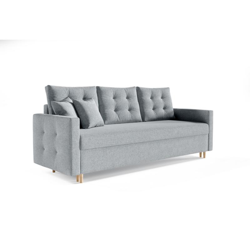 Kanapa 220 cm sofa rozkładana szara pikowana GM