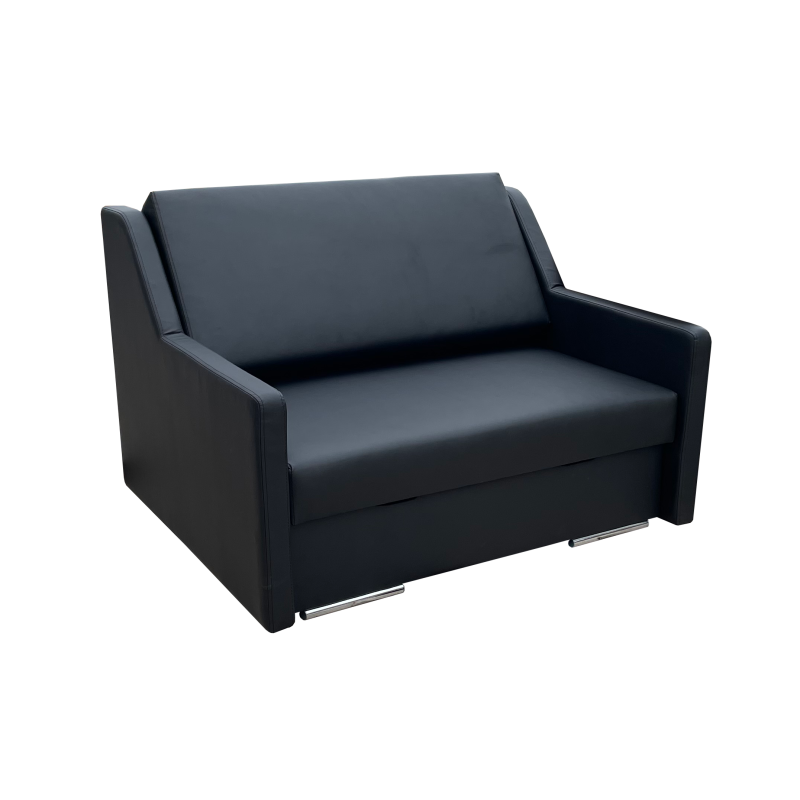 Sofa fotel 120 cm czarna eko skóra kanapa DeltaMM