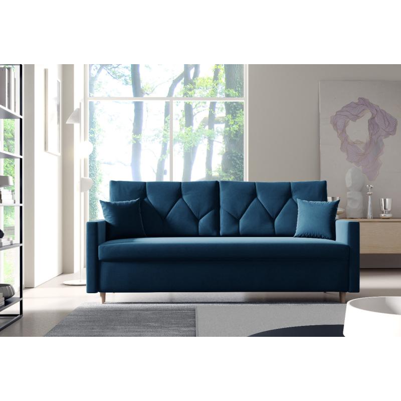 Kanapa 217 cm sofa funkcja spania granatowa GM