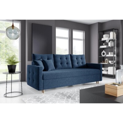 Kanapa 220 cm sofa rozkładana granat pikowana GM