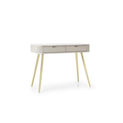 Toaletka kaszmirowa zaokrąglona 103 cm beż złote nogi ZOV